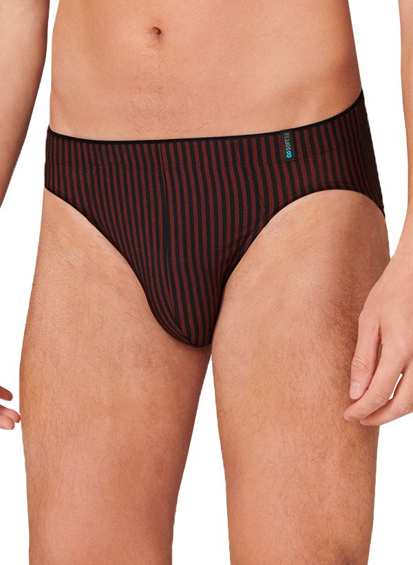 Schiesser Herren Slip braun Viskose/Modal Gestreift