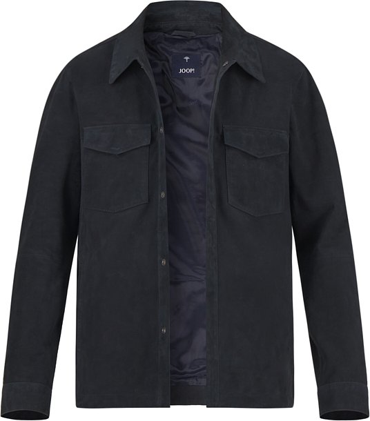 JOOP! Herren Lederjacke blau unifarben