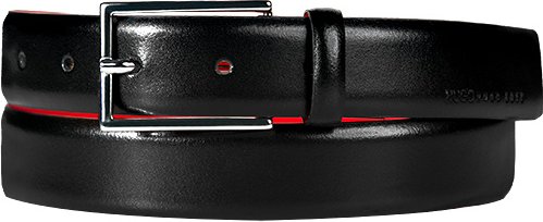 HUGO Herren Gürtel schwarz Glattleder