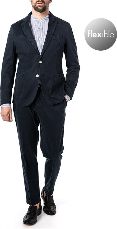 BOSS Black Herren Anzug blau Slim Fit