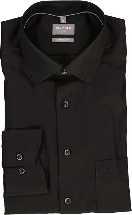 OLYMP Herren Hemd schwarz Comfort Fit