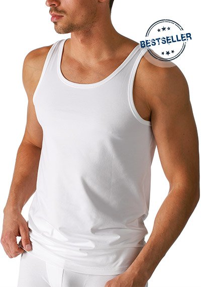 Mey Herren Tanktop weiß Baumwolle & Mix unifarben
