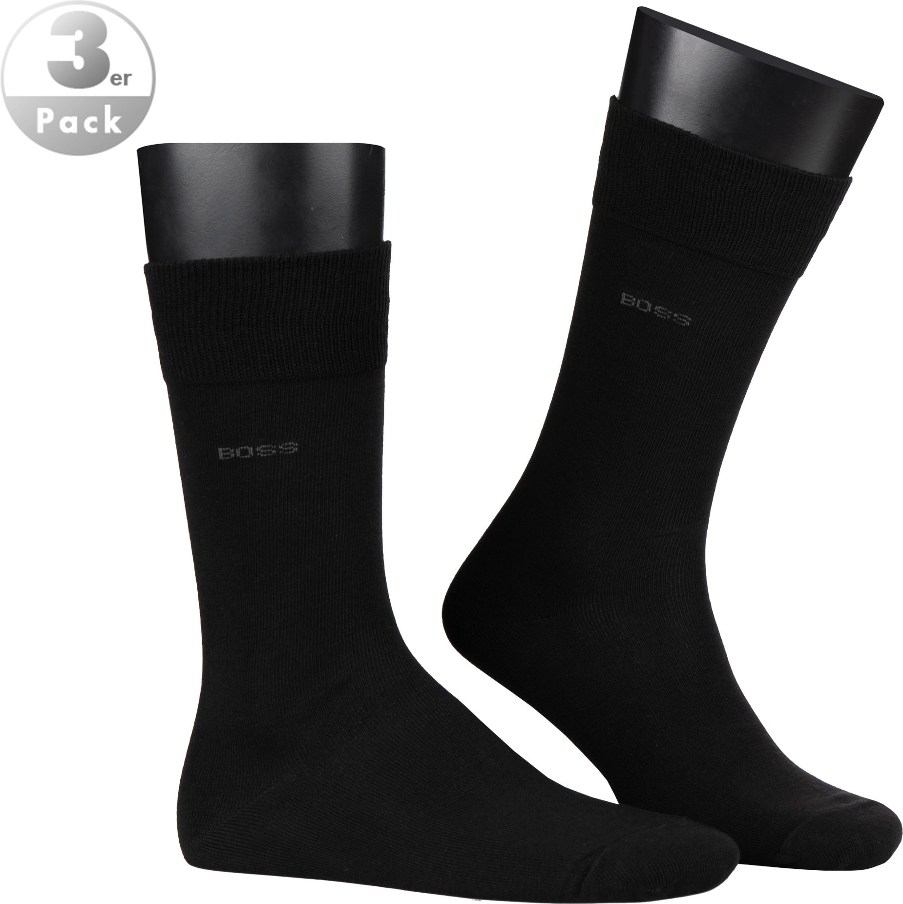 Thumbnail - BOSS Black Herren Socken schwarz Baumwolle & Mix unifarben