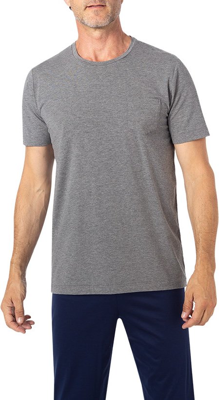 Thumbnail - Novila Herren Pyjamashirt grau Modal unifarben