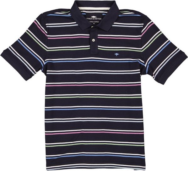 Fynch-Hatton Herren Polo-Shirt blau gestreift