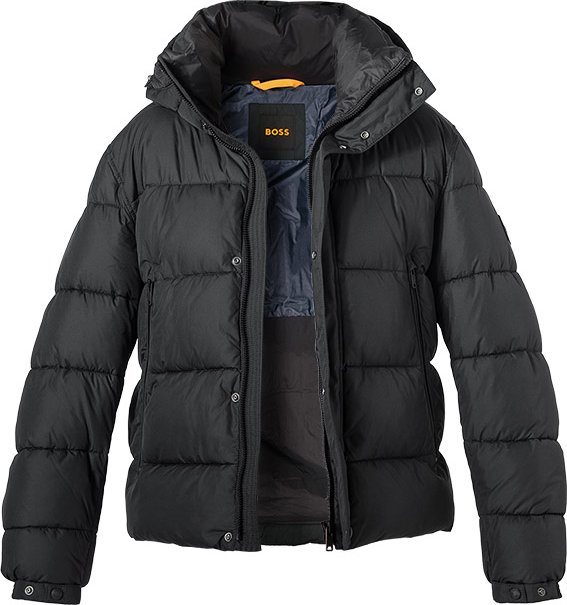 BOSS Orange Herren Steppjacke schwarz unifarben