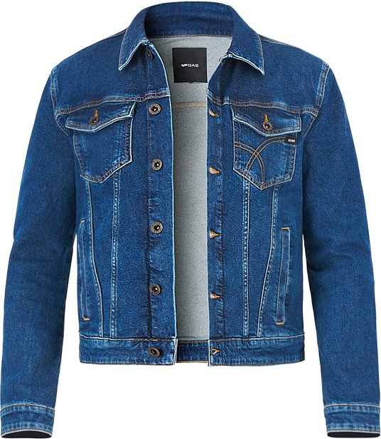 Thumbnail - GAS Herren Jeansjacke blau unifarben