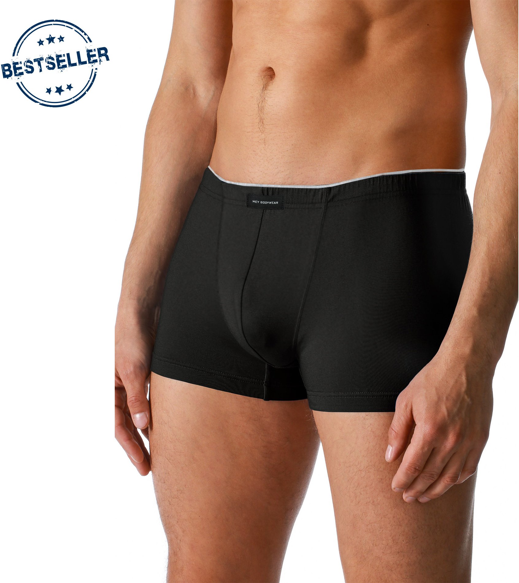 Mey Herren Shorty schwarz Baumwolle & Mix unifarben