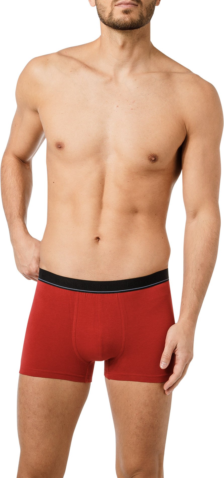 Thumbnail - bugatti Herren Trunks rot Baumwolle & Mix unifarben