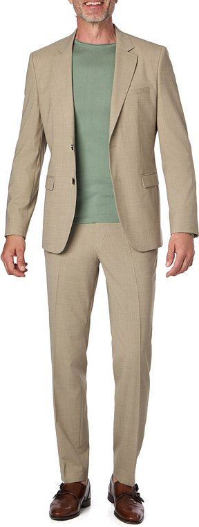 HUGO Herren Anzug beige meliert Slim Fit