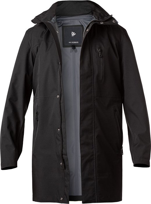 ROY ROBSON Herren Mantel schwarz unifarben