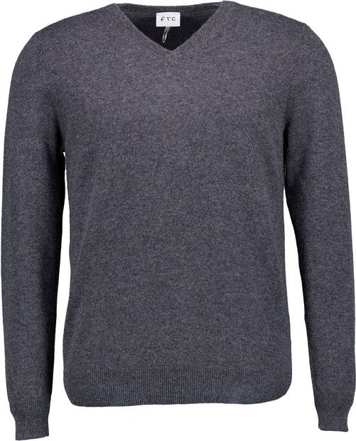FTC Cashmere Herren Pullover grau unifarben