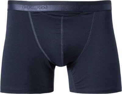 Thumbnail - HOM Herren Long Boxer blau Baumwolle & Mix unifarben