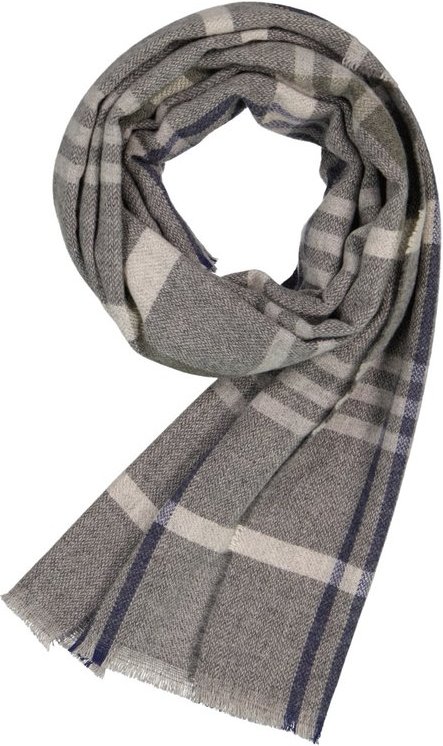 DANTE Herren Schal grau Kashmere-Wolle kariert