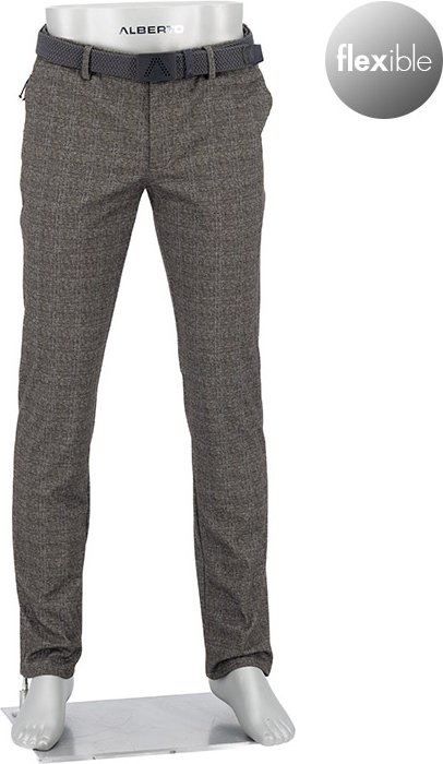 Alberto Golf Herren Golfhose braun kariert