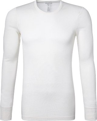 HANRO Herren Longsleeve weiß Baumwolle & Mix unifarben