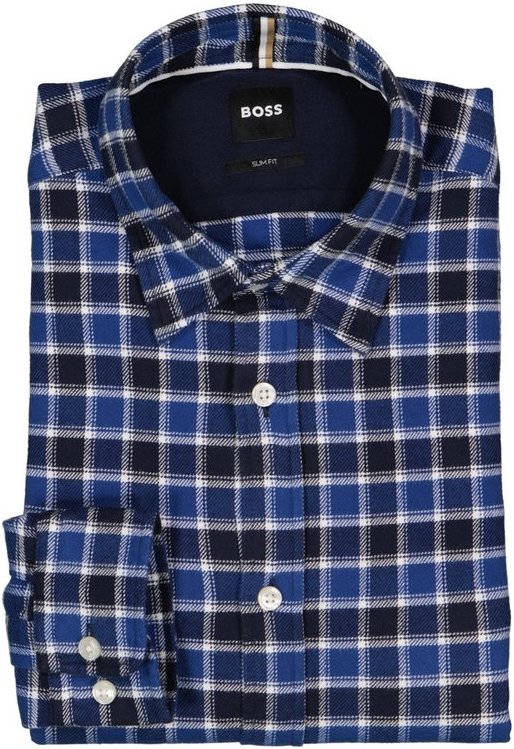 Thumbnail - BOSS Black Herren Hemd blau kariert Slim Fit