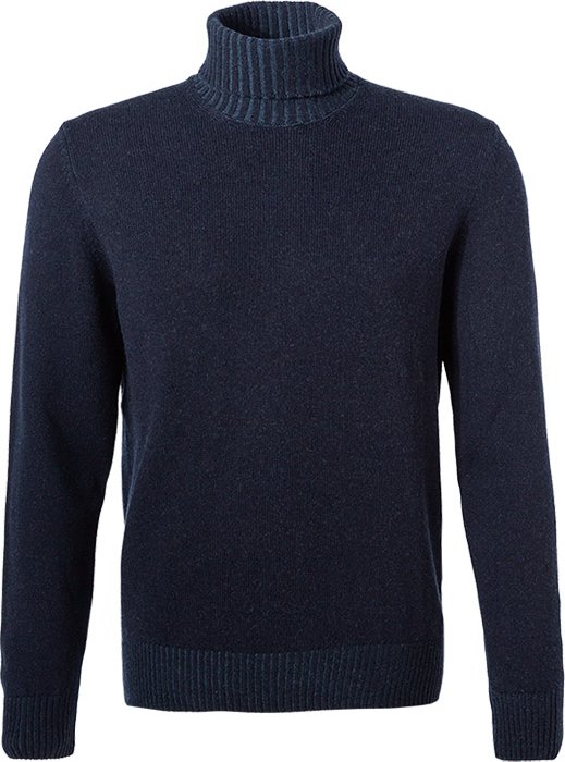 Gran Sasso Herren Rollkragenpullover blau unifarben