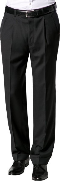 HILTL Herren Bundfaltenhose blau Classic Fit