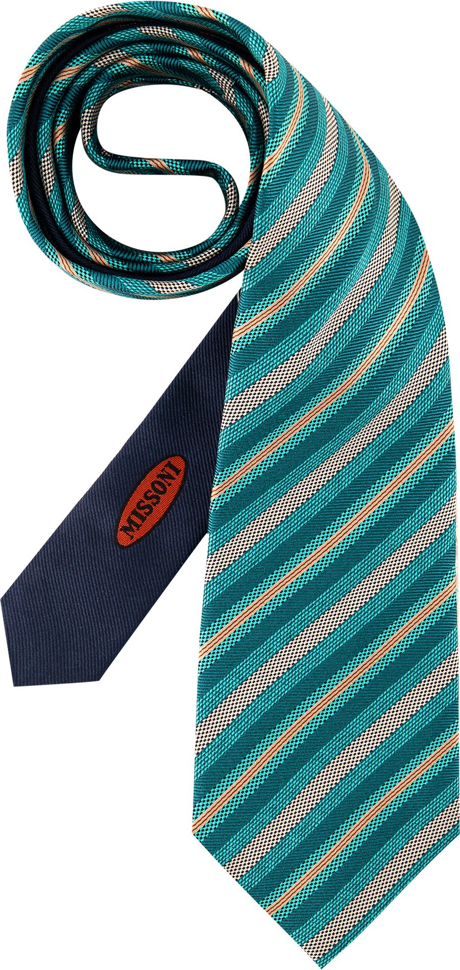 MISSONI Herren Krawatte grün College-Streifen