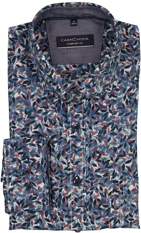 CasaModa Herren Hemd blau gemustert Comfort Fit