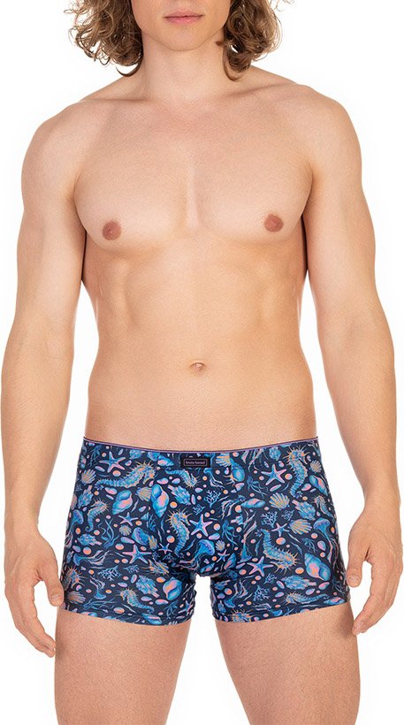 bruno banani Herren Shorts blau Mikrofaser/Funktion Geprintet