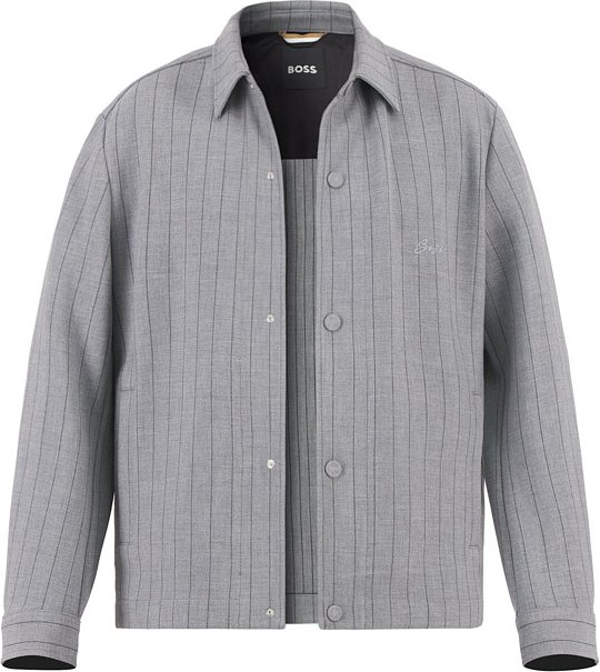 BOSS Black Herren Overshirt grau unifarben