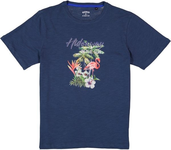 RAGMAN Herren T-Shirt blau meliert