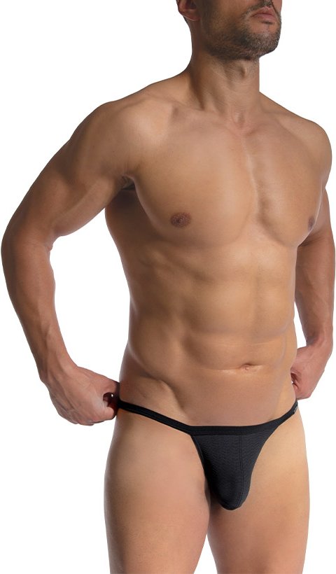 Olaf Benz Herren Tanga schwarz Mikrofaser/Funktion unifarben