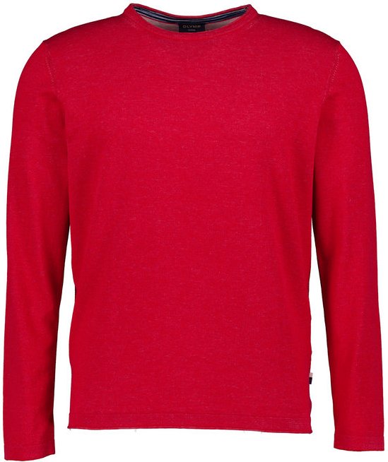 OLYMP Herren Pullover rot unifarben