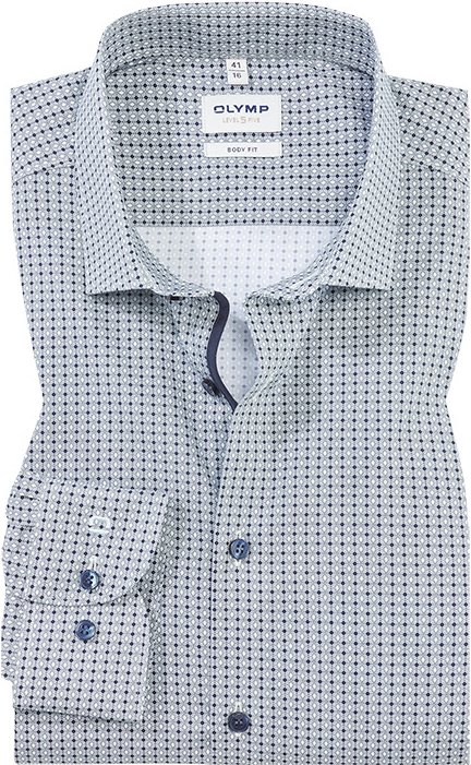 OLYMP Herren Hemd grün gemustert