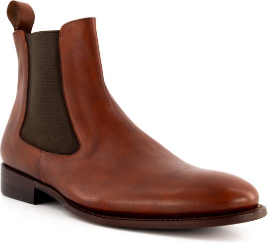 Thumbnail - Prime Shoes Herren Chelsea Boots braun, cognac Glattleder
