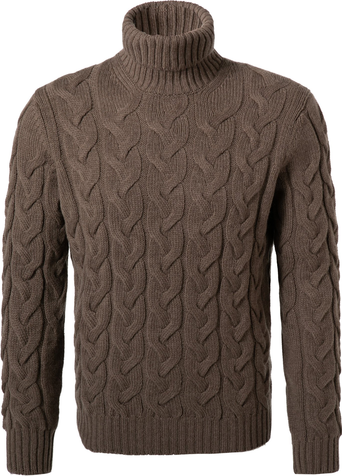 Thumbnail - Gran Sasso Herren Rollkragenpullover braun unifarben