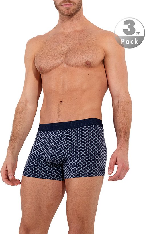 HOM Herren Trunks blau Baumwolle & Mix unifarben