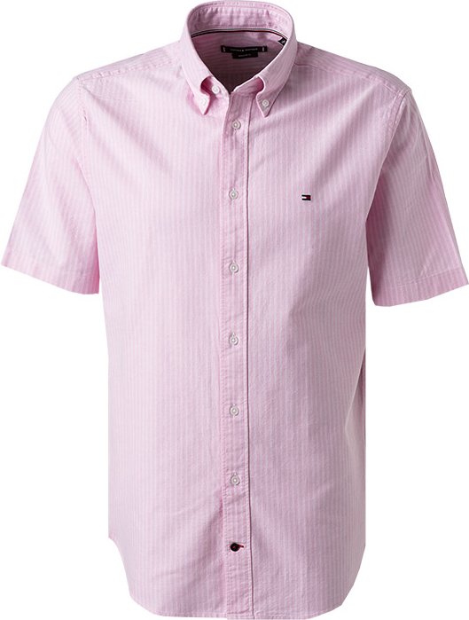 Thumbnail - Tommy Hilfiger Herren Kurzarmhemd rosa gestreift