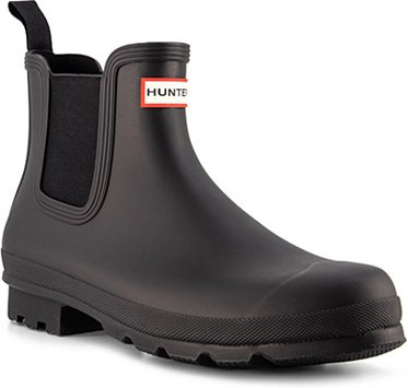 HUNTER Herren Chelsea Boots schwarz Gummi