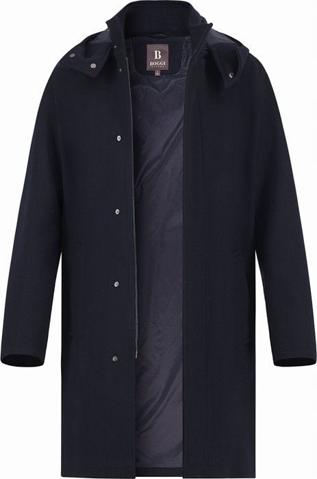 BOGGI MILANO Herren Mantel blau unifarben