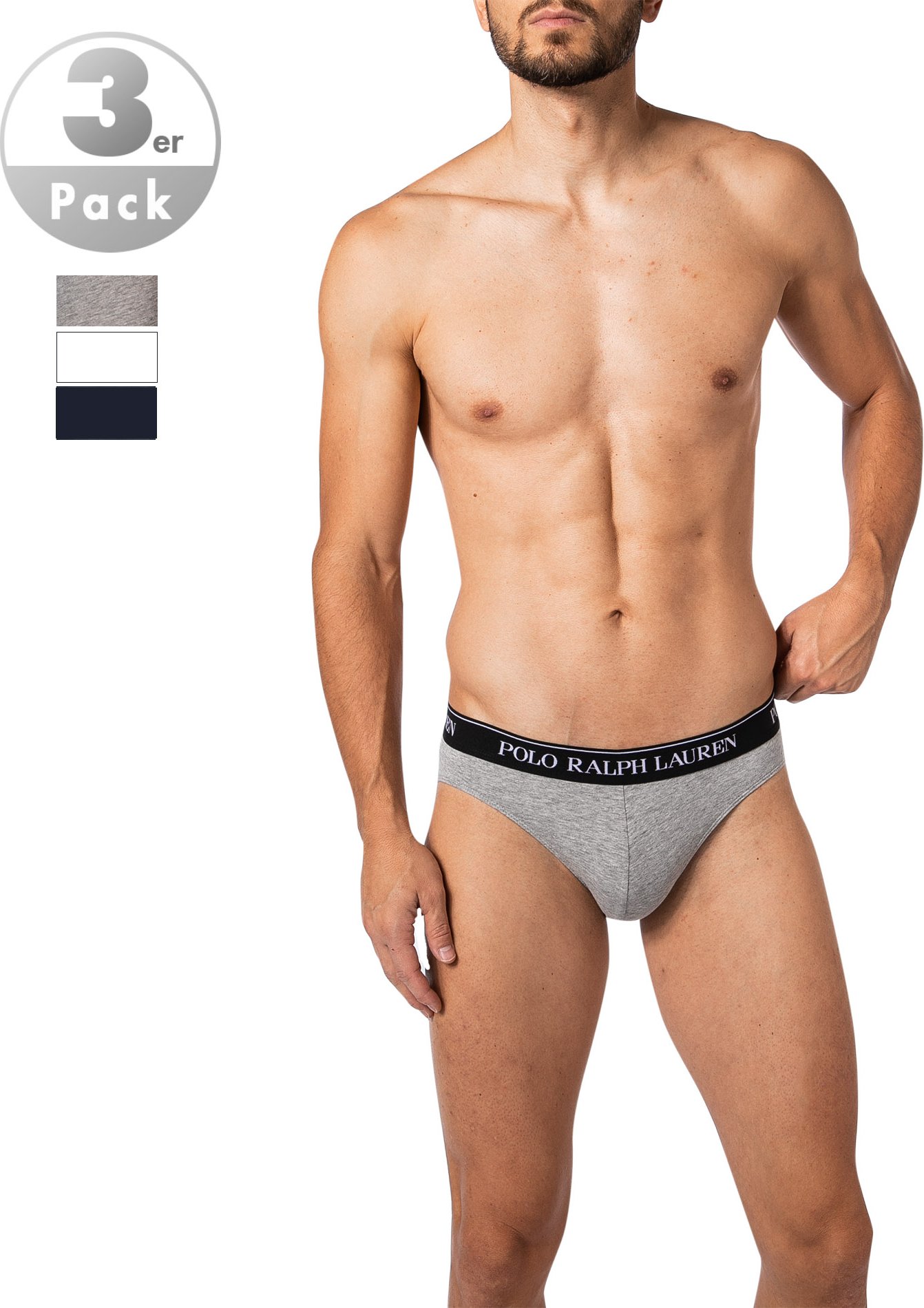 Polo Ralph Lauren Herren Slips grau Baumwolle & Mix unifarben