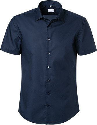 Seidensticker Herren Kurzarmhemd blau Slim Fit
