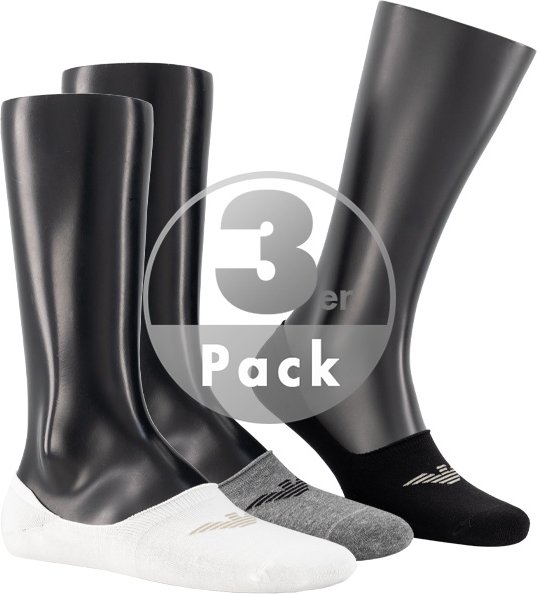 Thumbnail - EMPORIO ARMANI Herren Sneakersocken grau Baumwolle & Mix unifarben