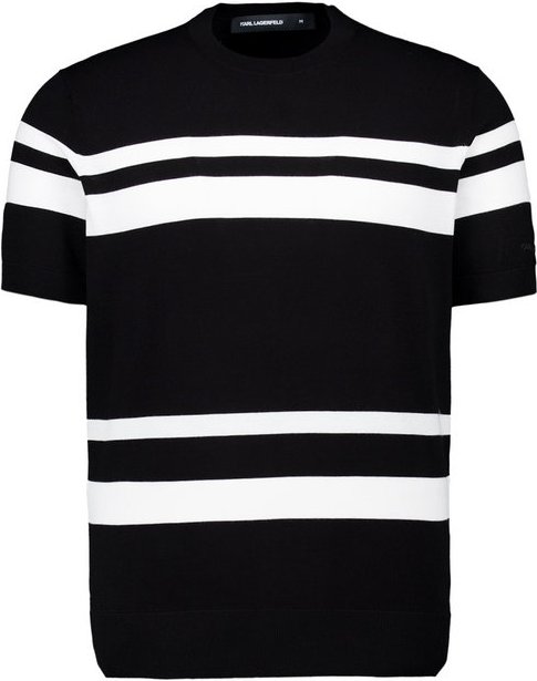 KARL LAGERFELD Herren T-Shirt schwarz gestreift