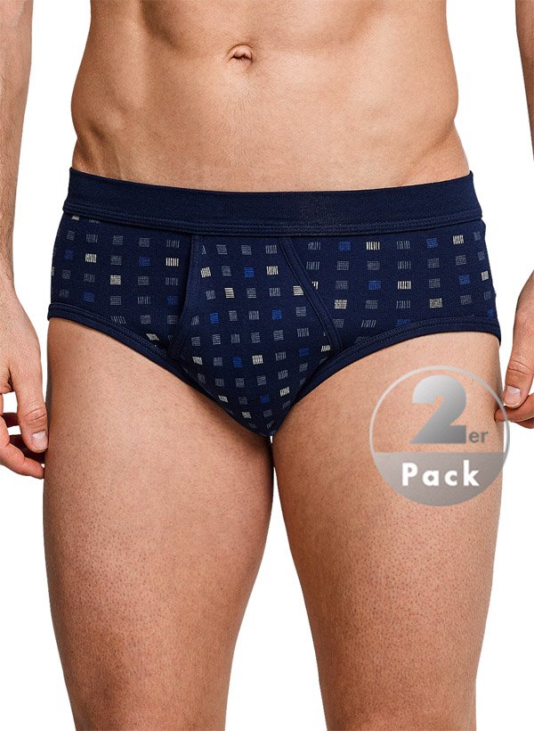 Schiesser Herren Unterwäsche blau Reine Baumwolle Gemustert