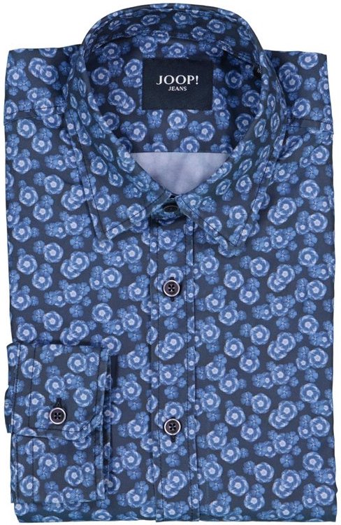 JOOP! Herren Hemd blau gemustert