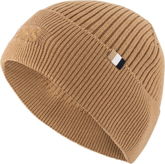 BOSS Black Herren Mützen/Caps/Hüte beige Schur-Wolle