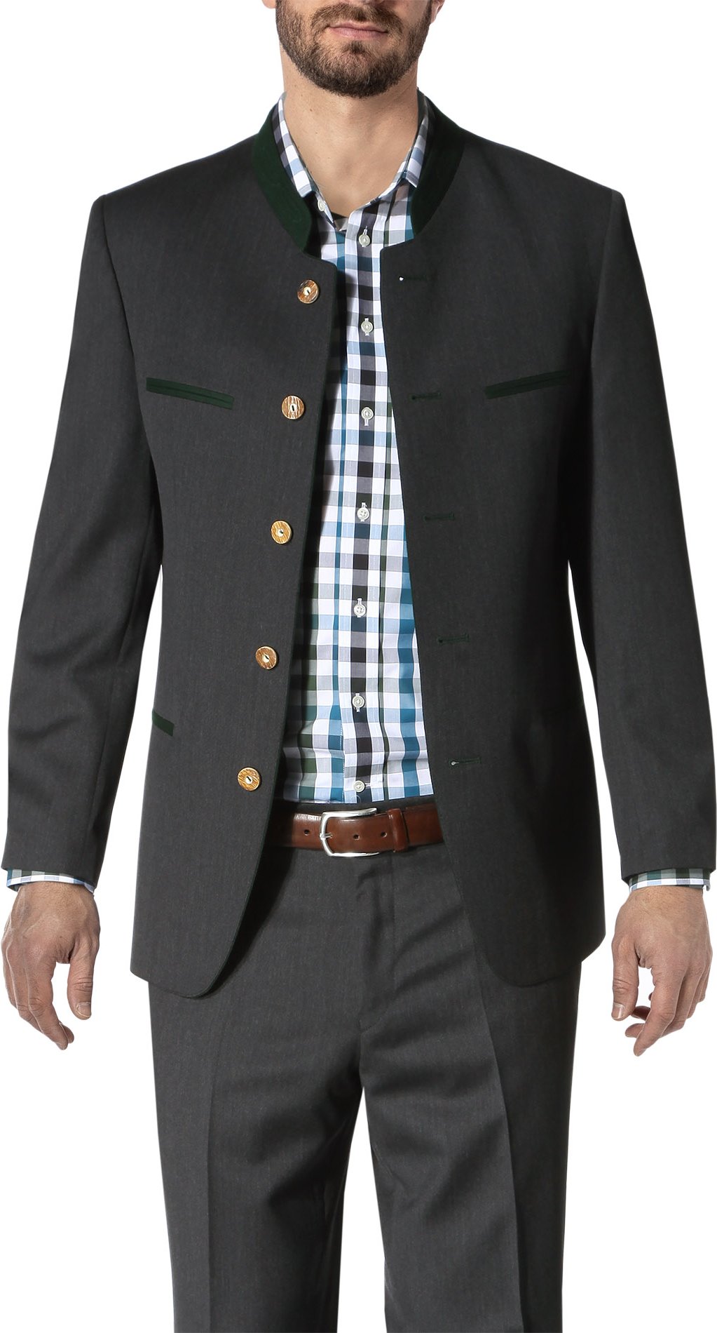 LODENFREY Herren Sakkos/Blazer grau Comfort Fit