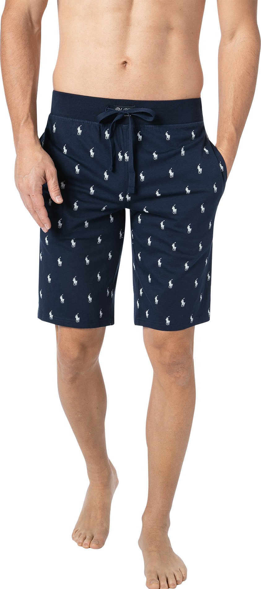 Thumbnail - Polo Ralph Lauren Herren Pyjamashorts blau Jersey-Baumwolle unifarben