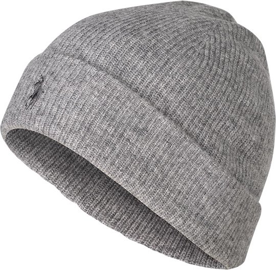 Polo Ralph Lauren Herren Mütze grau Kaschmirwolle meliert