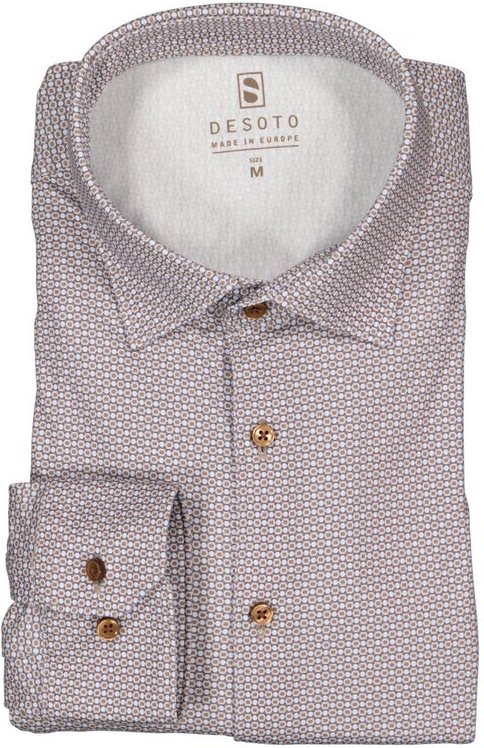 Thumbnail - DESOTO Herren Hemd beige gemustert