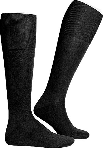 Falke Herren Kniestrümpfe schwarz Seide unifarben
