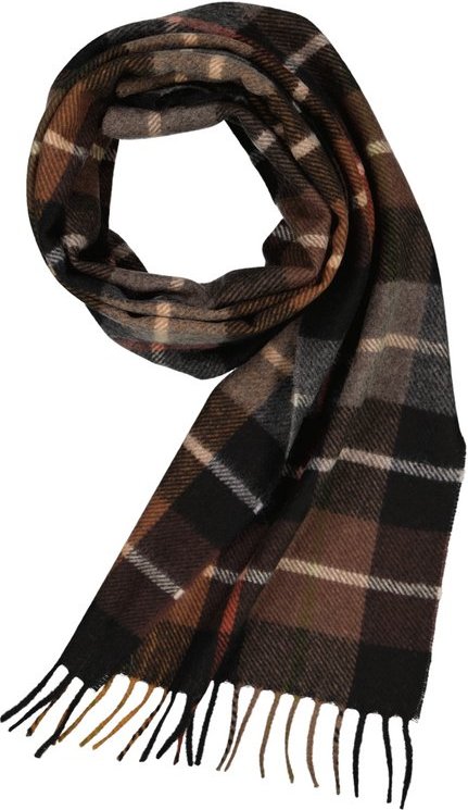 DANTE Herren Schal braun Kashmere-Wolle kariert